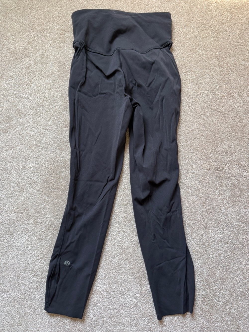 Lululemon Black High-Waist, Cropped Running Leggings with High Waist